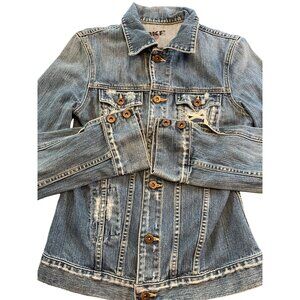 BKE Denim BKE67 Size Medium‎ Denim Distressed Jean Jacket